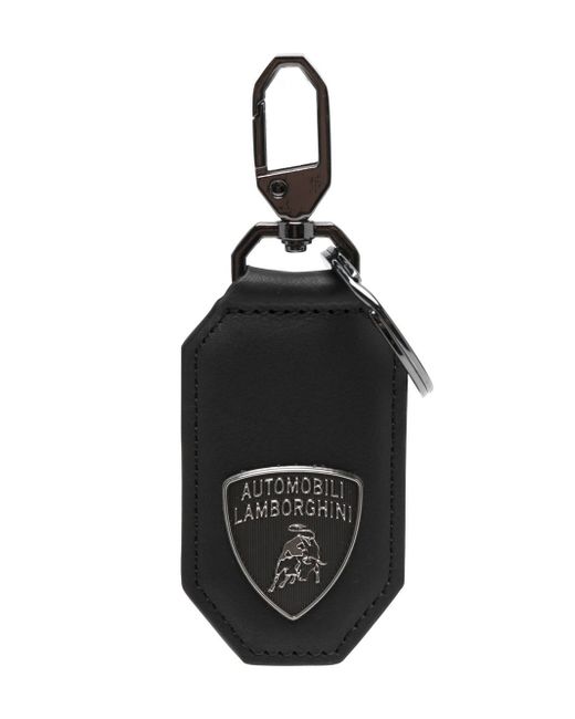 Automobili Lamborghini Bull emblem leather keyring