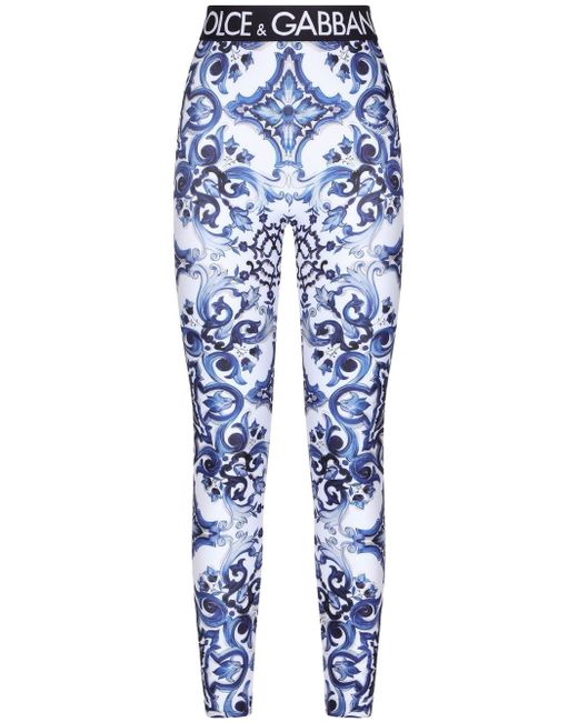 Dolce & Gabbana Majolica-print jersey leggings