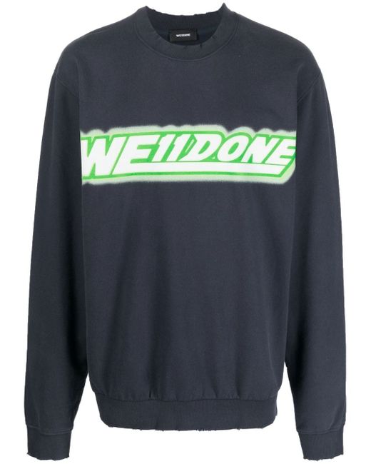 We11done logo-print detail sweatshirt