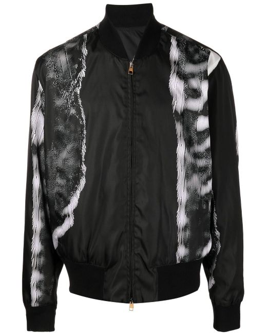 Dunhill graphic-print detail bomber jacket
