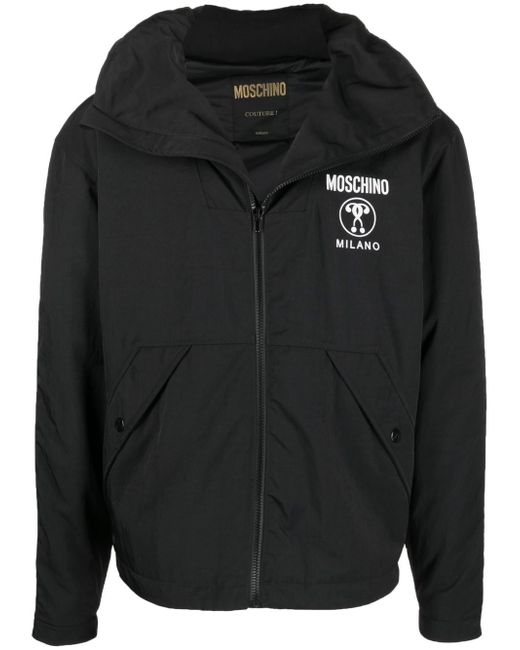 Moschino logo-print zip-up jacket