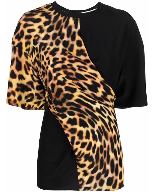 Stella McCartney cheetah print panel T-shirt