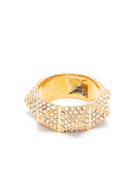 Valentino Garavani crystal-embellished Rockstud ring