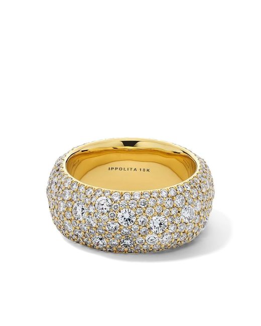 Ippolita 18kt yellow Stardust diamond wide band ring