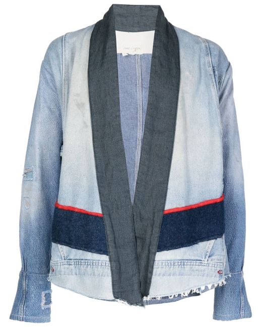 Greg Lauren patchwork-style denim jacket