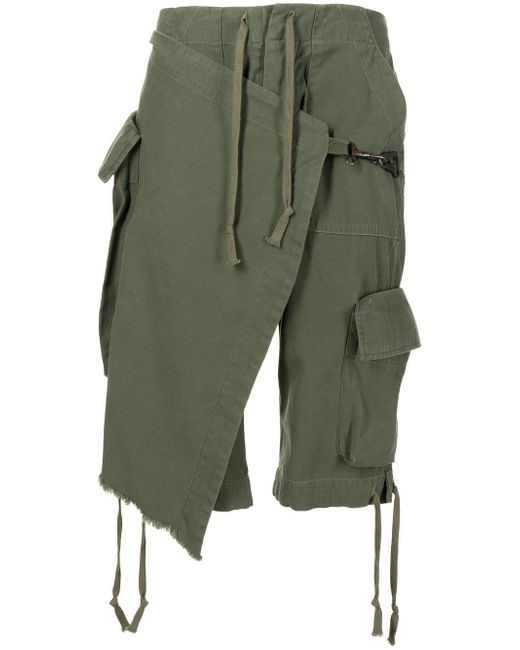 Greg Lauren cotton cargo-wrap shorts