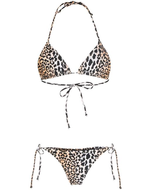 Reina Olga Love Triangle leopard-print bikini set