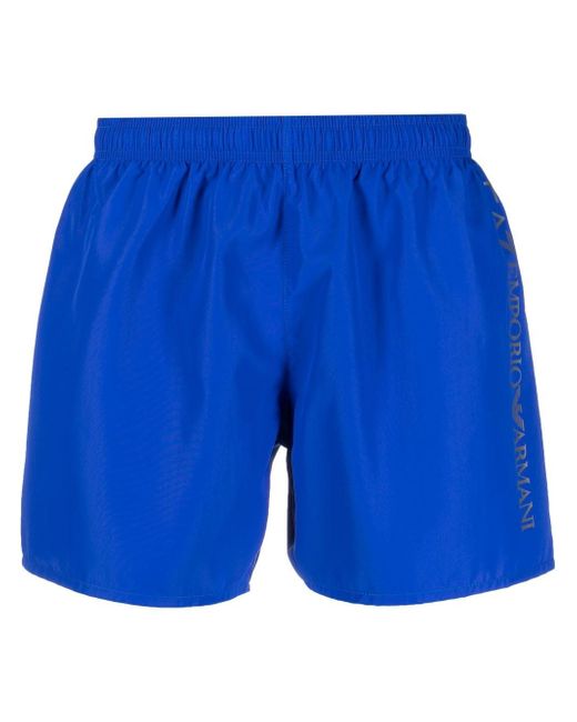 Ea7 logo-print swim shorts