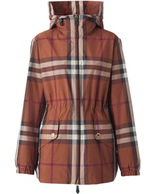 Burberry check-pattern lightweight parka jacket