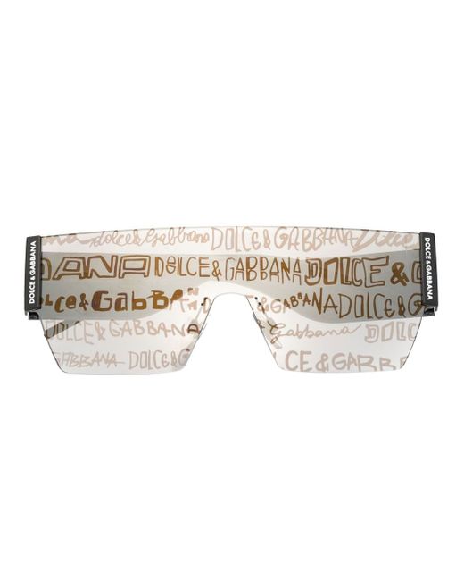 Dolce & Gabbana shield-frame lens-decal sunglasses