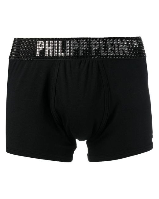 Philipp Plein Stones rhinestone-logo boxers