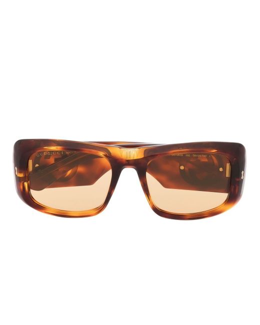 Gucci tortoiseshell-effect tinted sunglasses