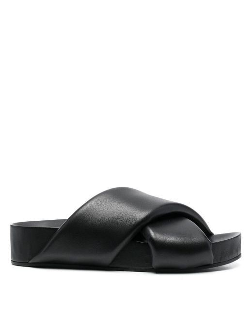 Jil Sander cross-strap leather slide sandals