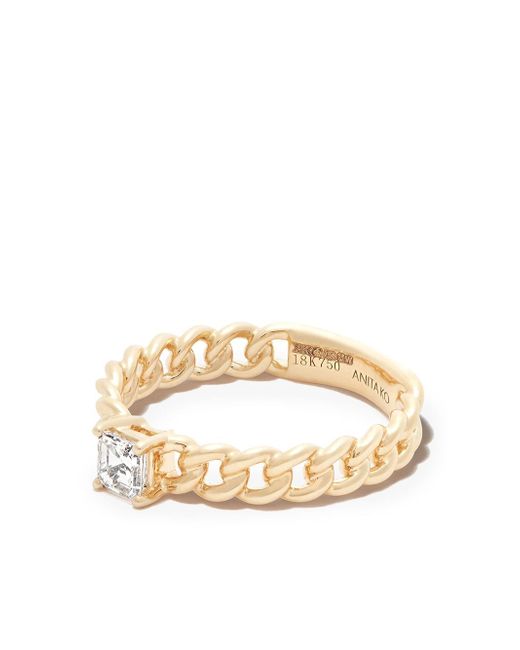 Anita Ko 18kt yellow diamond chain-link ring
