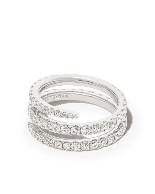 Anita Ko 18kt white gold diamond coil ring