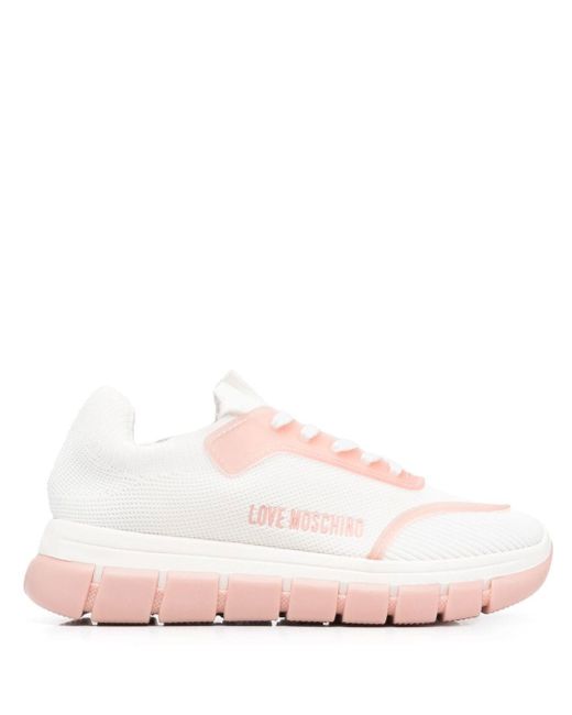 Love Moschino logo-print lace-up sneakers