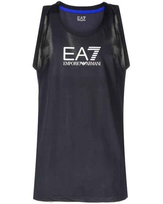 Ea7 logo-print tank top