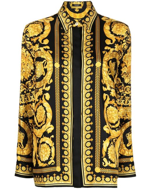 Versace Barocco-print long-sleeve shirt