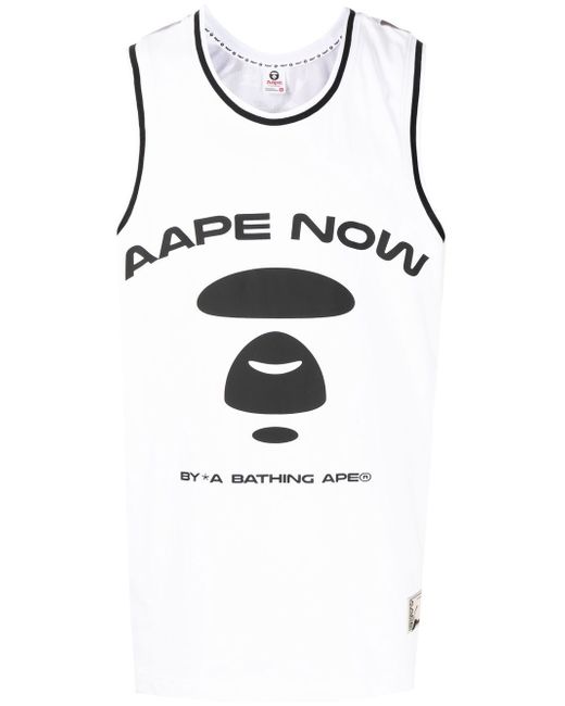 Aape By *A Bathing Ape® logo-print detail tank top