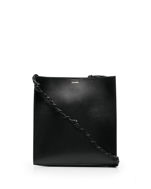 Jil Sander logo-print leather shoulder bag