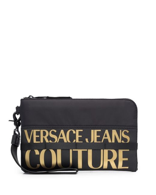 Versace Jeans Couture logo-print zip-up clutch bag