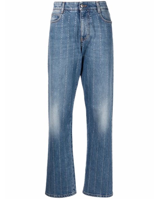 Stella McCartney rhinestone-embellished straight-leg jeans