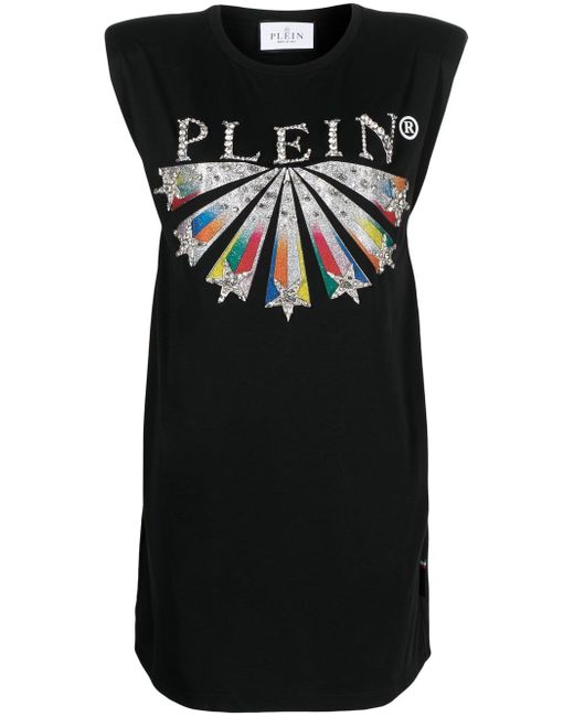 Philipp Plein embellished logo-print T-shirt dress