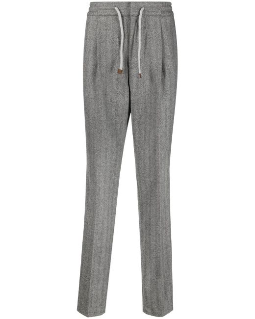 Brunello Cucinelli drawstring-waist tailored trousers