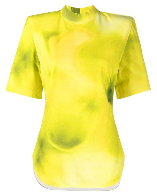 Attico tie-dye print high-neck T-shirt