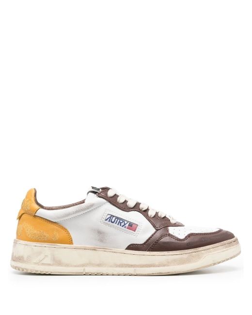 Autry colour-block distressed-finish sneakers