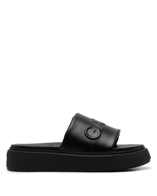 Ganni logo-embossed slide sandals