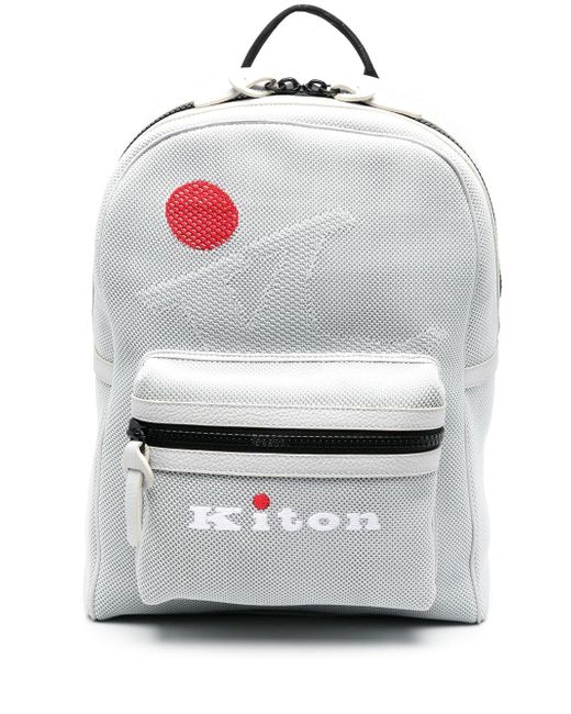 Kiton logo-print mesh backpack
