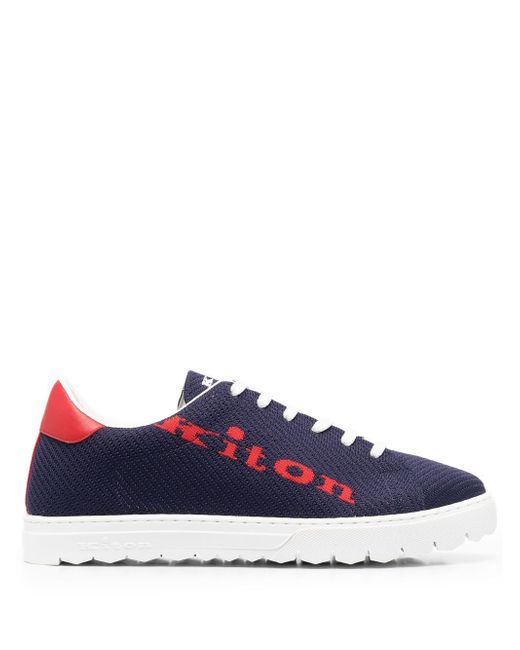 Kiton logo-jacquard lace-up sneakers