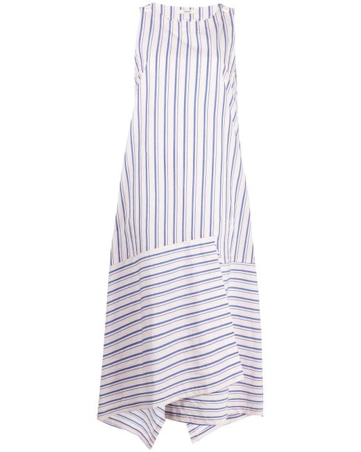 Odeeh panelled stripe-print midi dress