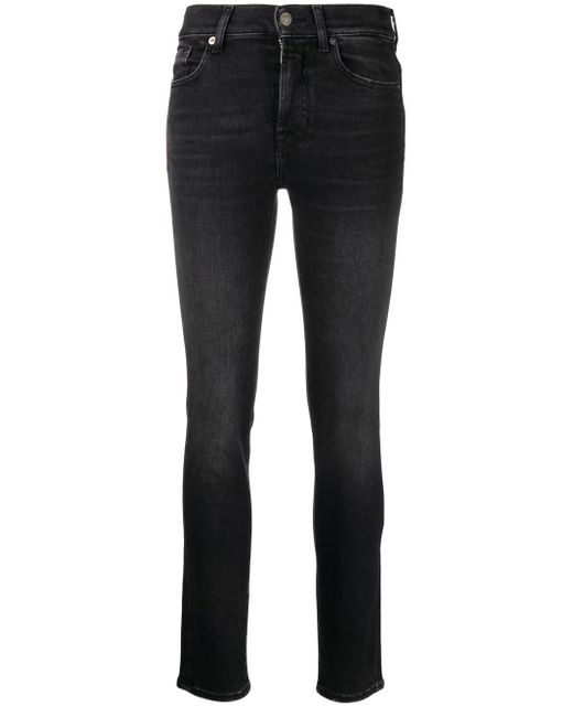 7 For All Mankind skinny-cut mid-rise jeans