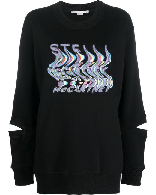 Stella McCartney warped-logo oversized sweatshirt