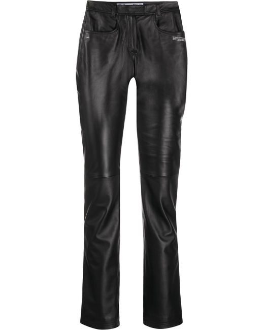 Off-White polished-finish trousers