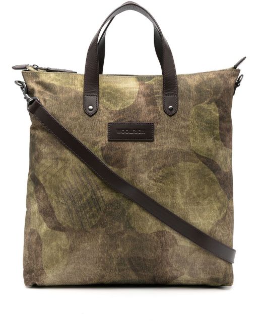 Woolrich Camou logo-patch tote bag