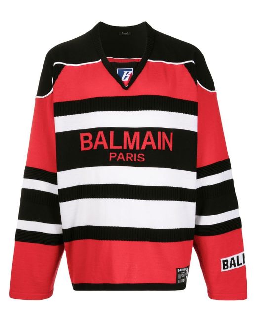 Balmain logo-print jumper