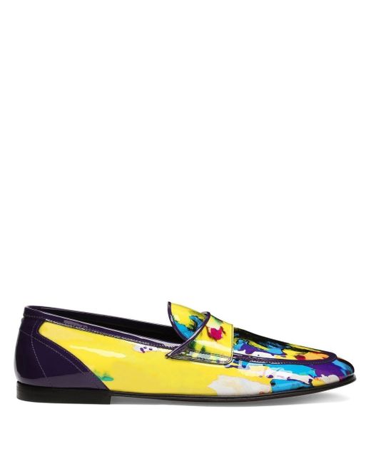 Dolce & Gabbana tie-dye paint-print loafers