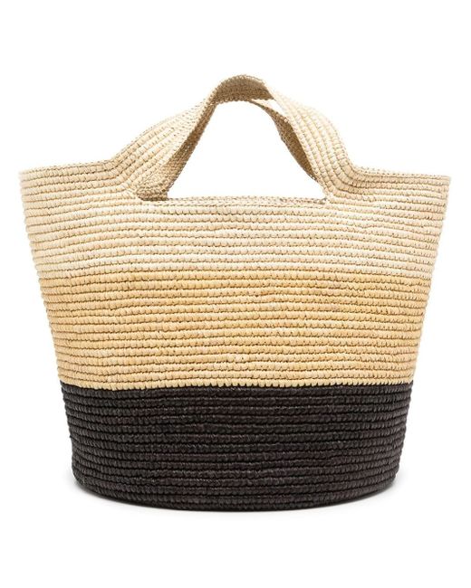 Sensi Studio straw woven bucket bag