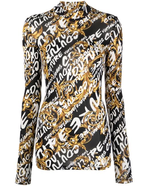 Versace Jeans Couture logo-print long-sleeve top