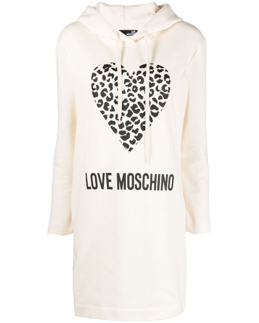 Love Moschino logo-print hooded dress