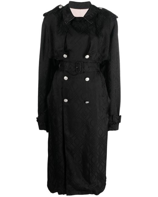 Koché geometric-jacquard trench coat