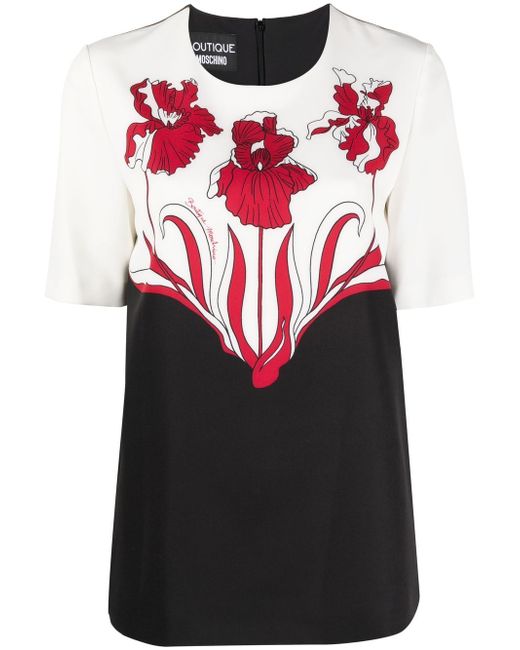 Boutique Moschino floral-print panelled top