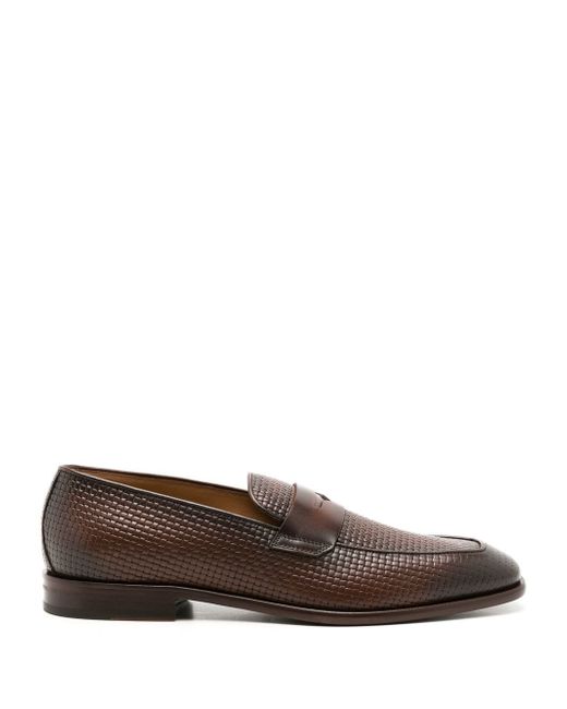 Boss Lisbon woven leather loafers