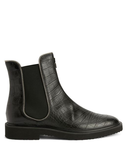 Giuseppe Zanotti Design crocodile-effect leather ankle boots