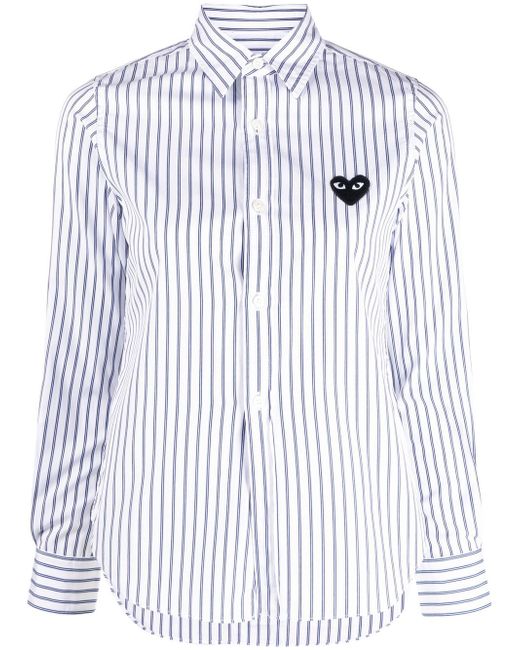 Comme Des Garçons Play heart logo striped shirt