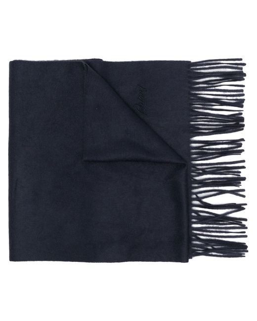 Brioni fringe-detail cashmere scarf