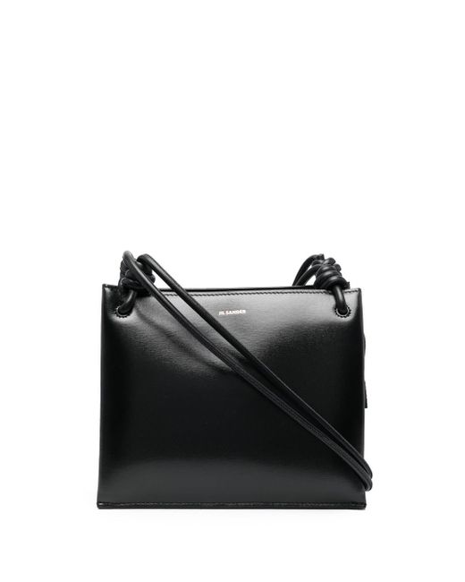 Jil Sander logo-stamp leather shoulder bag
